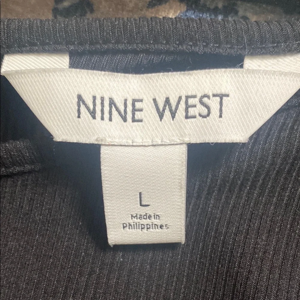 Nine West Black Ruched Asymmetrical Top - Picture 4 of 5